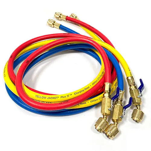 1/4” Black Charging Hoses With Compact Ball Valve Plus II (Yellow Jacket USA) 29595 - Image 2