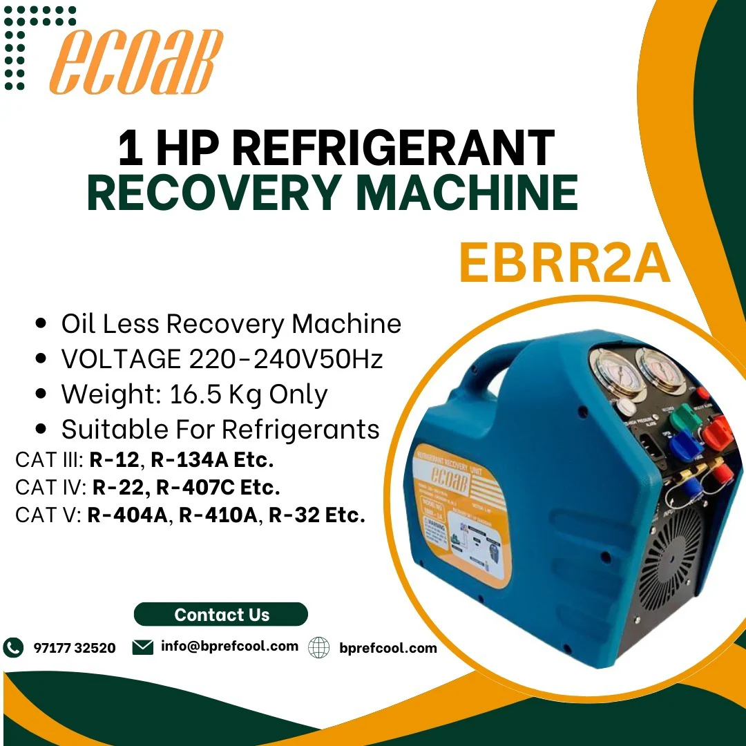 ECOAB 1 HP Refrigerant Recovery Machine EBRR2A – HVAC & AC System - Image 5
