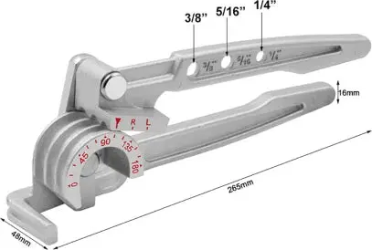 3 In 1 Tube Bender SIZES 1/4", 5/16", 3/8". BRAND ECOAB (EBN369)