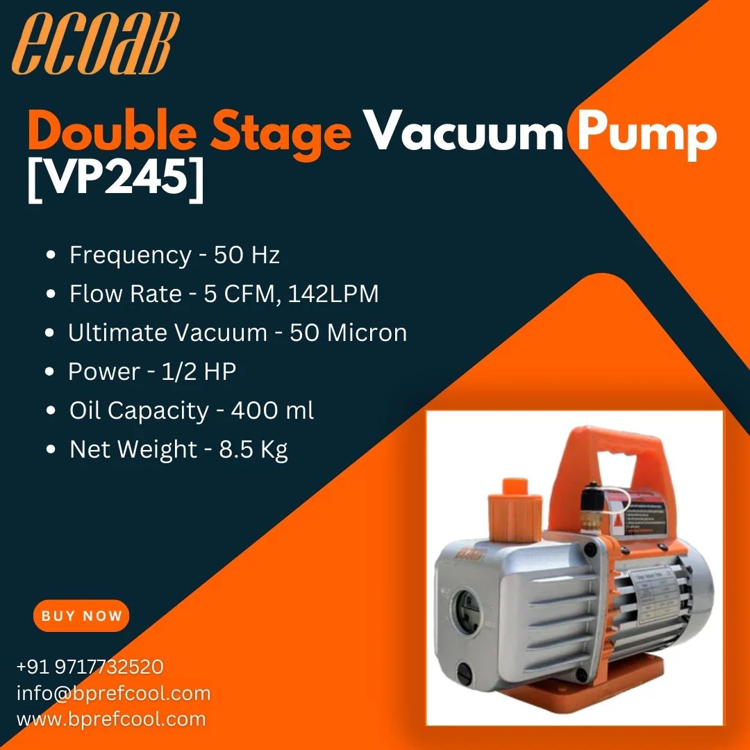 ECOAB VP245 5CFM Double Stage Rotary Vane Vacuum Pump - Image 3
