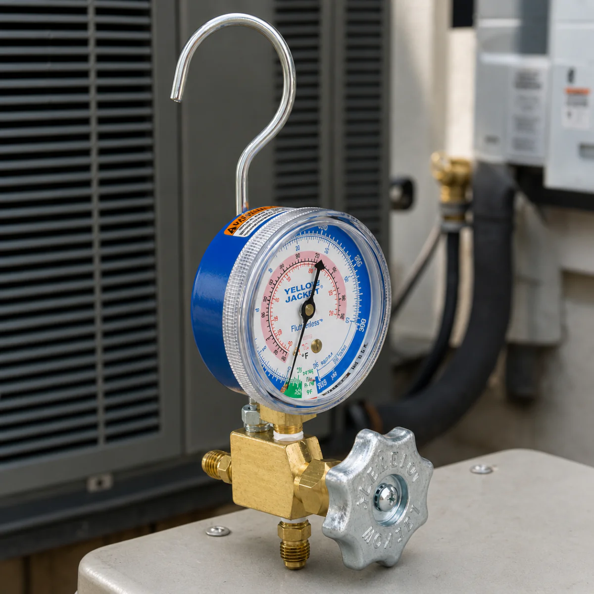 SINGLE MANIFOLD GAUGE R404A LO SIDE VALVE/HOOK (40319) - Image 2