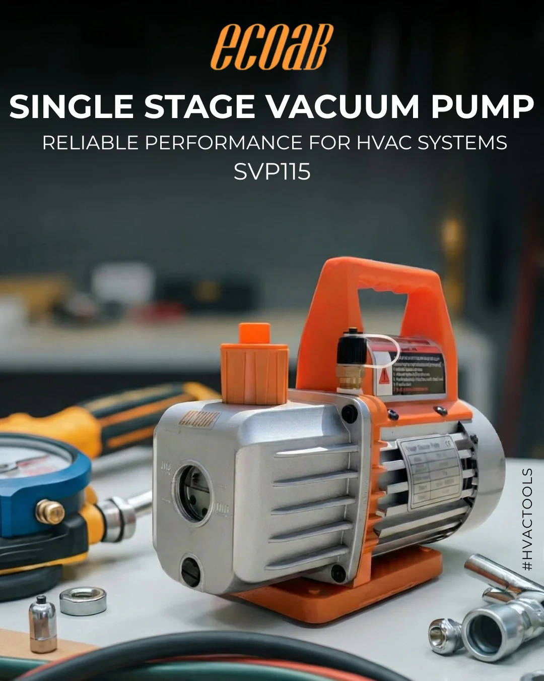 Single Stage Vacuum Pump BRAND ECOAB (SVP115) 1.8CFM - Image 3