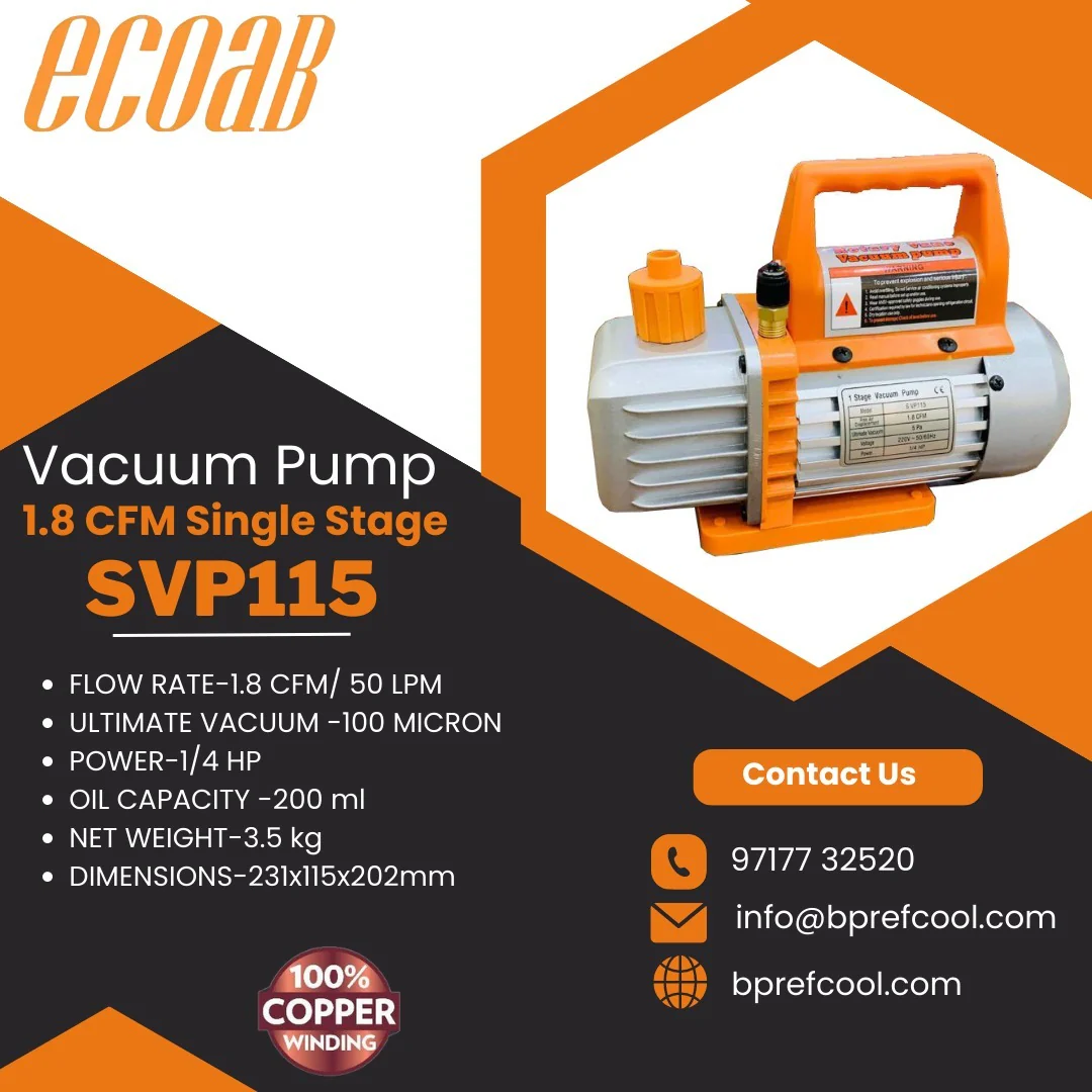 Single Stage Vacuum Pump BRAND ECOAB (SVP115) 1.8CFM - Image 4