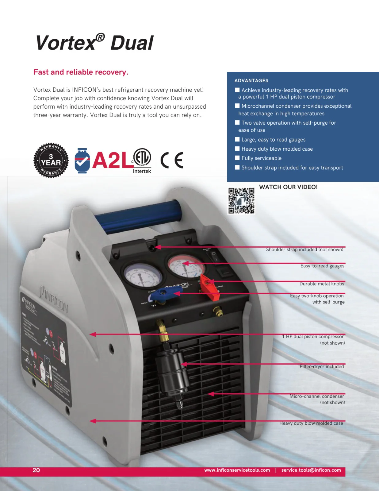 Vortex Dual REFRIGERANT RECOVERY MACHINE BY INFICON - Image 3
